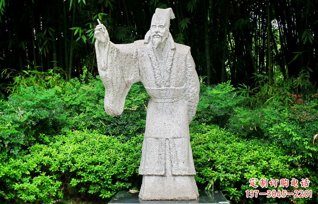 安阳抽象写意白居易石雕塑像-中国古代著名诗人雕像
