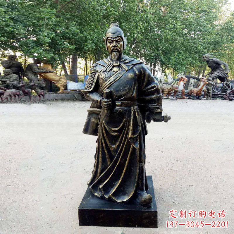 安阳初唐名将历史著名人物李靖玻璃钢仿铜雕塑像