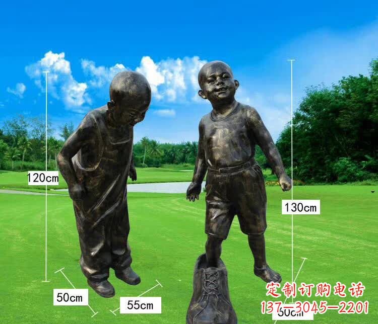 安阳穿大鞋儿童铜雕塑