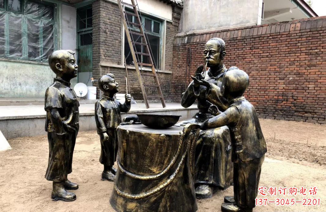 安阳吹糖人民俗铜雕12