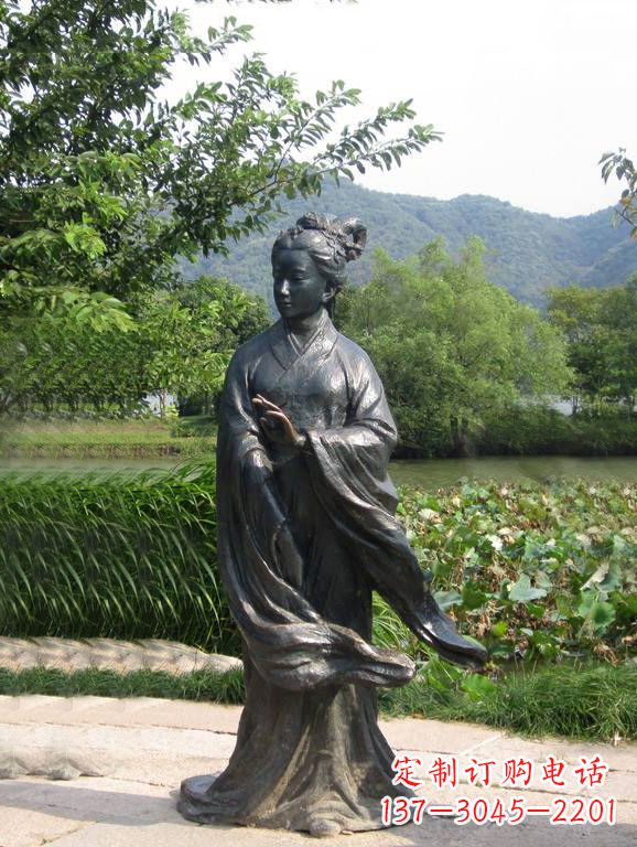 安阳春秋时期著名美女西施铜雕塑像
