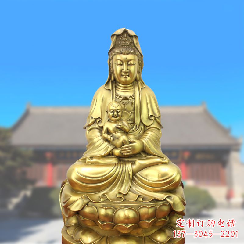 安阳纯铜观音坐像