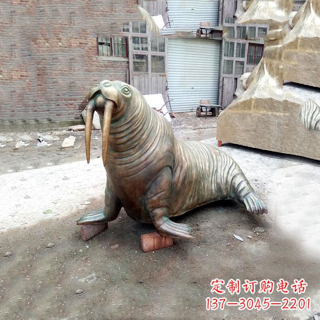 安阳纯铜海豹雕塑