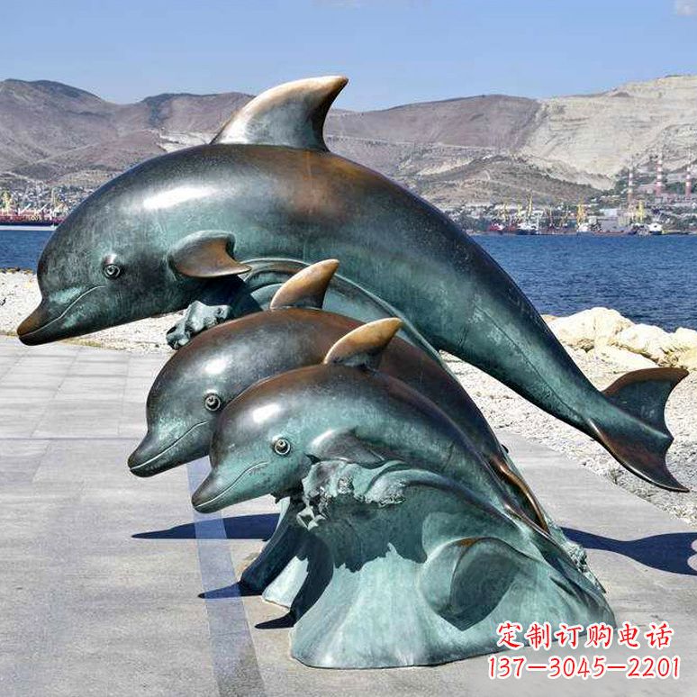 安阳纯铜海豚动物雕塑