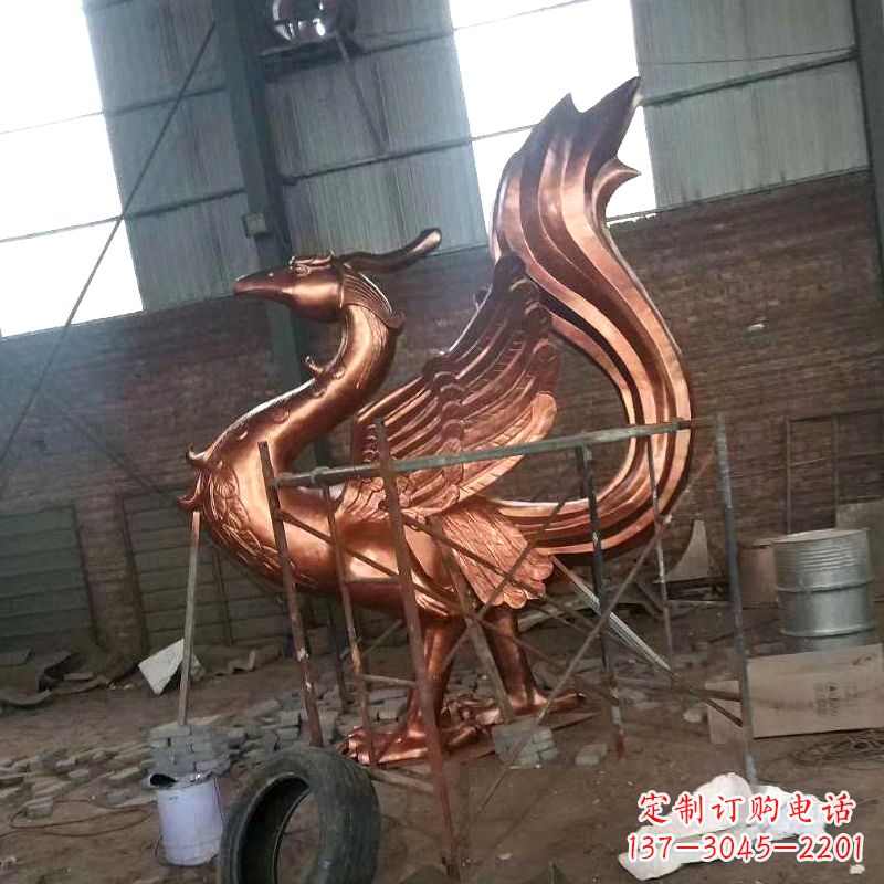 安阳纯铜陵光神君朱雀神兽动物雕塑