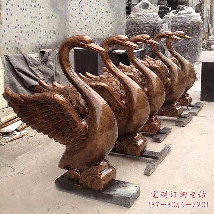 安阳纯铜喷水天鹅雕塑