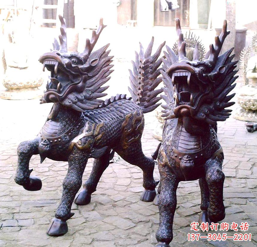 安阳纯铜麒麟铜雕
