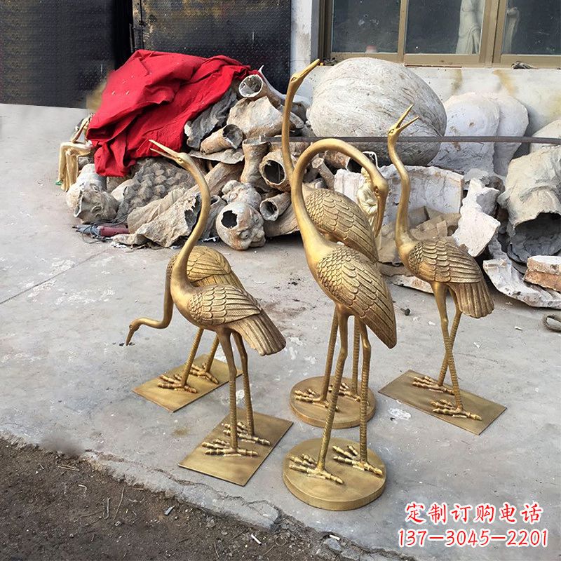 安阳纯铜仙鹤雕塑