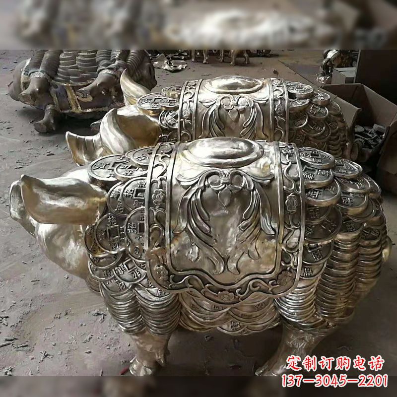 安阳纯铜铸造猪铜雕-招财生肖动物风水雕塑