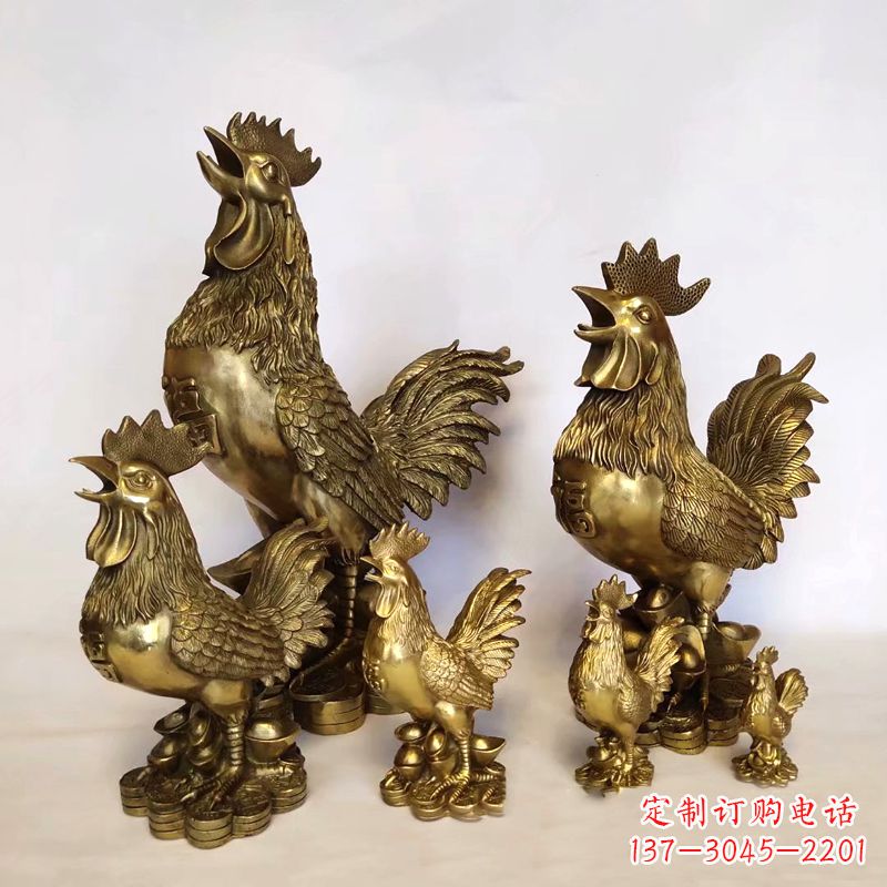 安阳纯铜抓钱鸡雕塑
