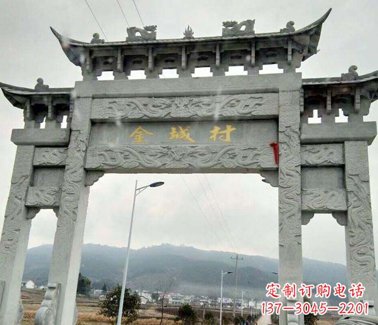 安阳村庄牌坊石雕 (2)