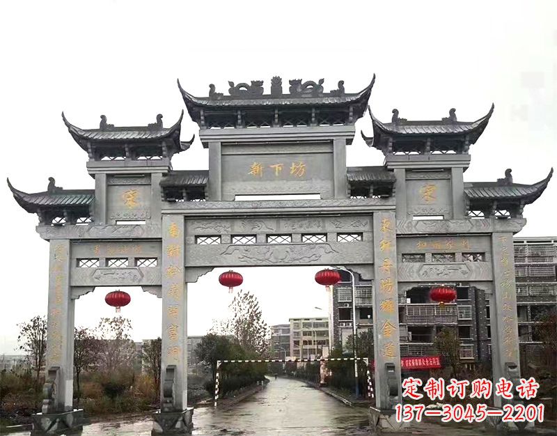 安阳村庄石牌坊雕刻