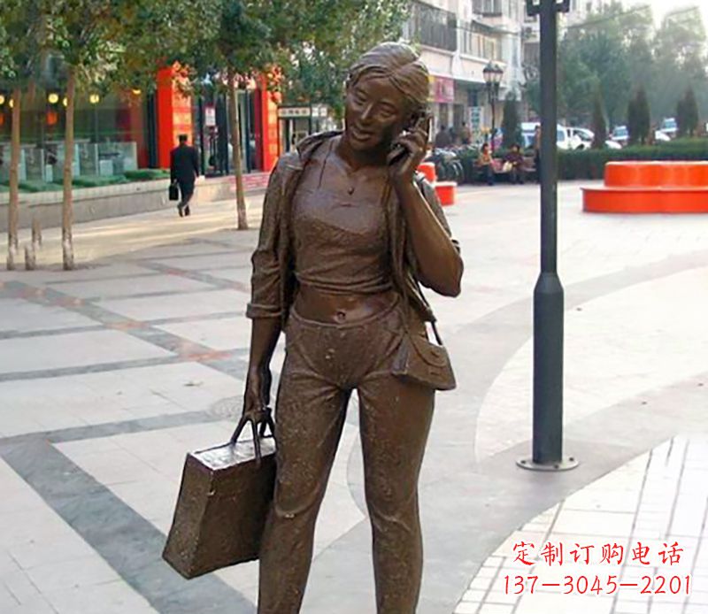 安阳打电话女人现代人物雕塑