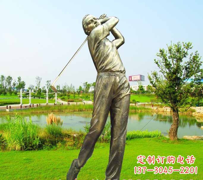 安阳打高尔夫球人物铜雕222