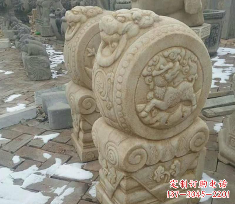 安阳大理石抱鼓公园景观门墩