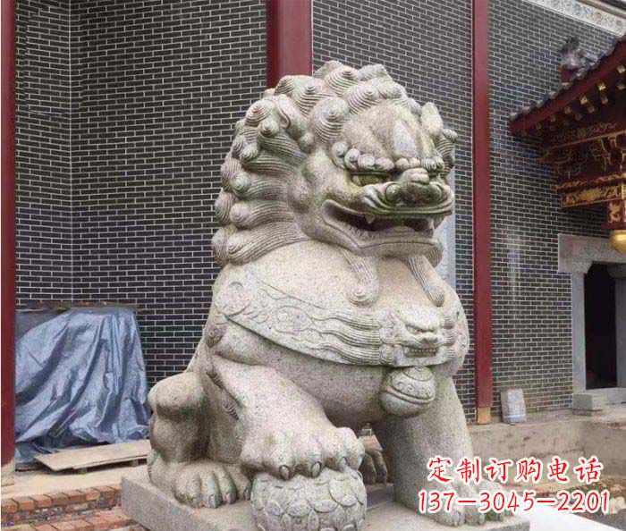 安阳大理石踩球狮子石雕