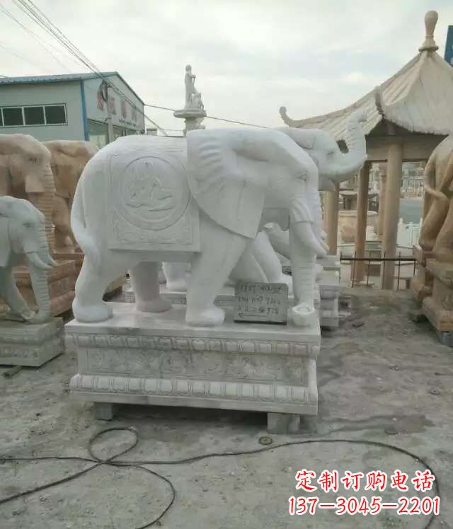 安阳大理石大象动物雕塑