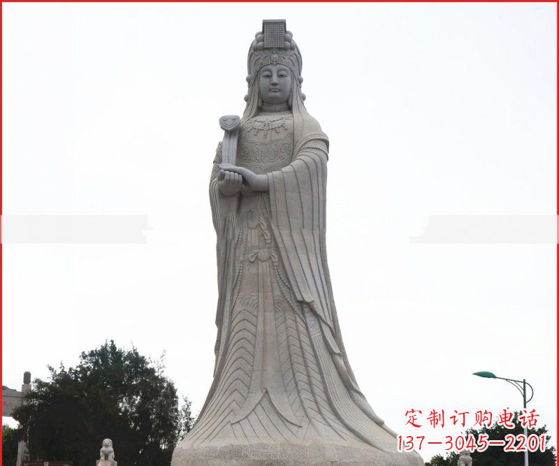 安阳大理石大型妈祖神像雕塑