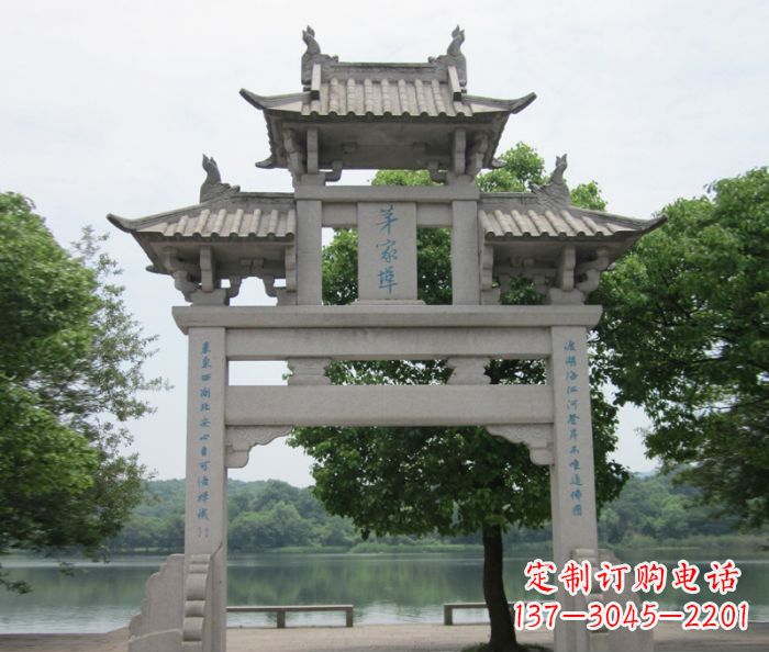 安阳大理石单门石雕牌楼