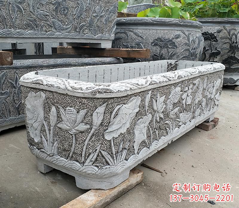 安阳大理石雕刻菊花水缸