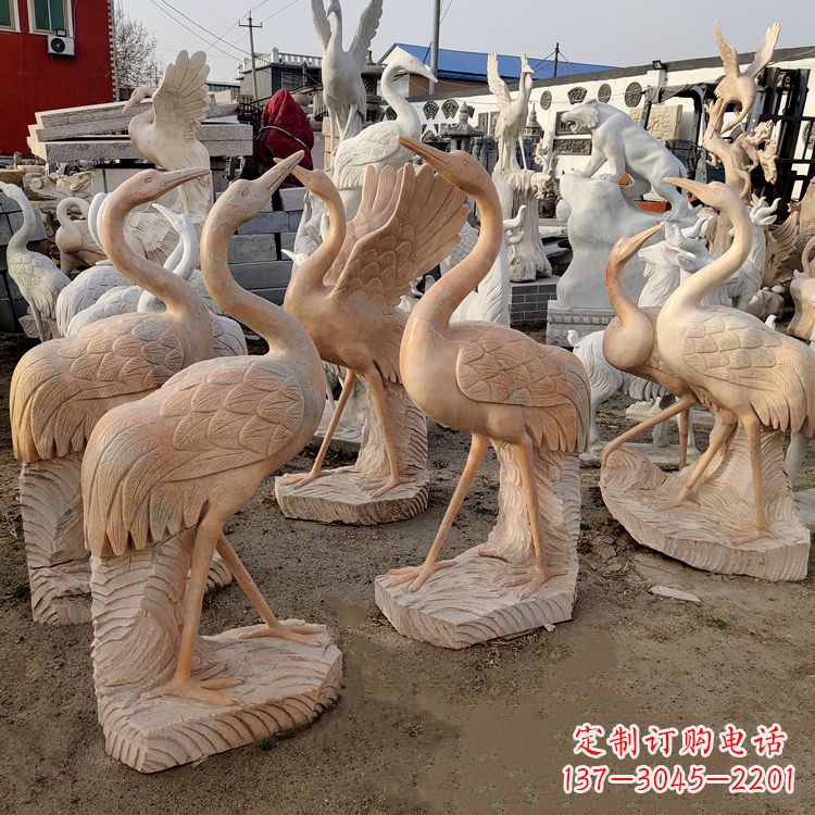 安阳大理石雕刻仙鹤