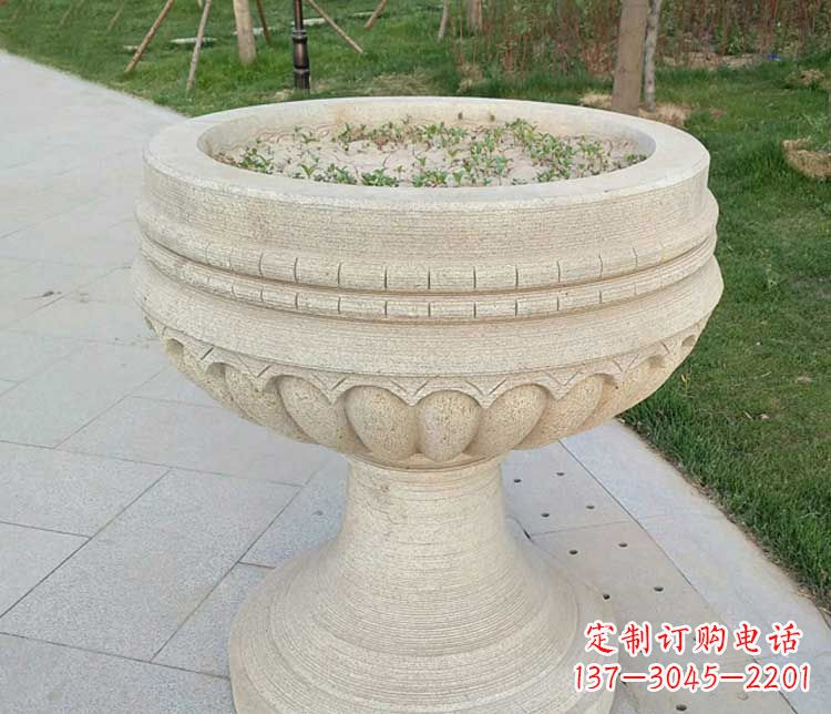 安阳大理石花盆石雕