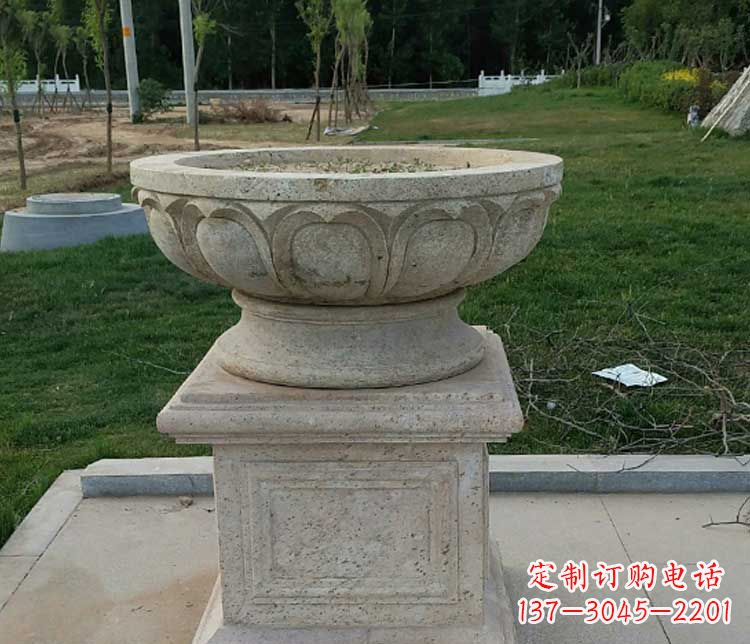 安阳大理石花盆公园石雕_1