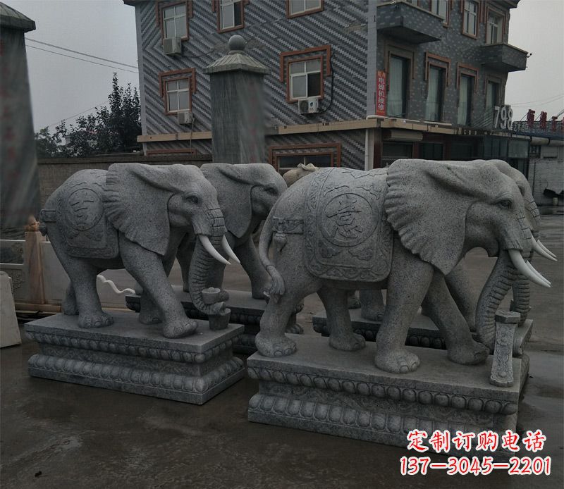 安阳大理石吉祥如意大象门口石雕
