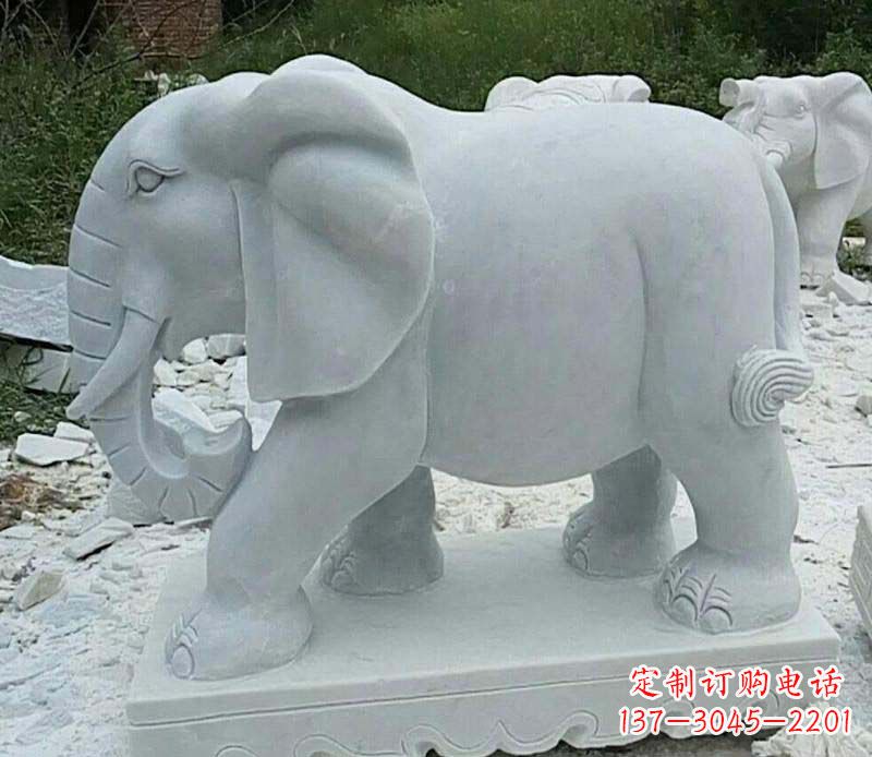安阳大理石卷鼻大象雕塑