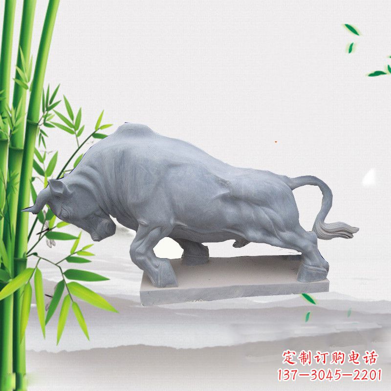 安阳大理石开拓牛劲牛动物雕塑