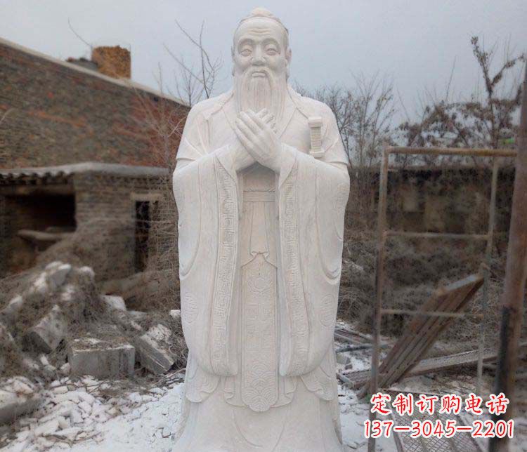 安阳大理石孔子行教像古代名人石雕