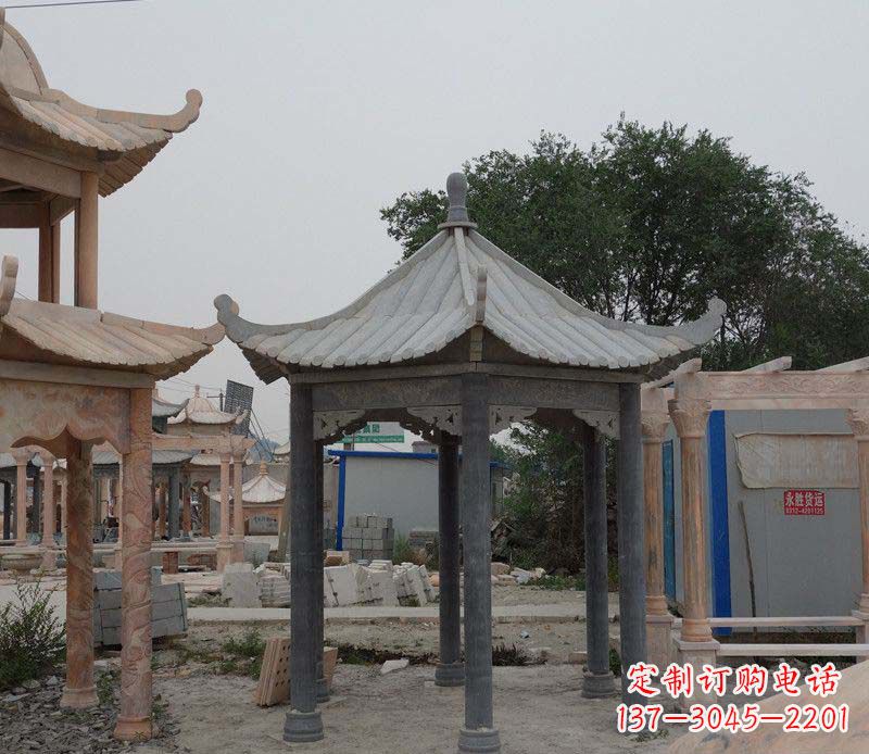 安阳大理石六角凉亭公园石雕 (2)