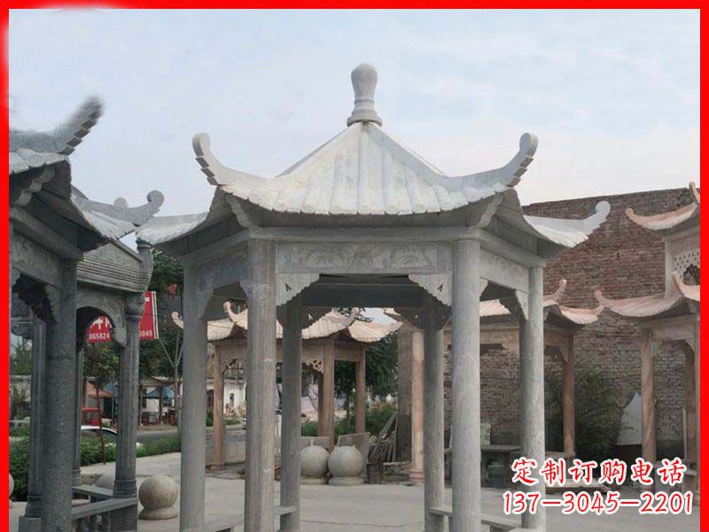 安阳大理石六角凉亭公园石雕