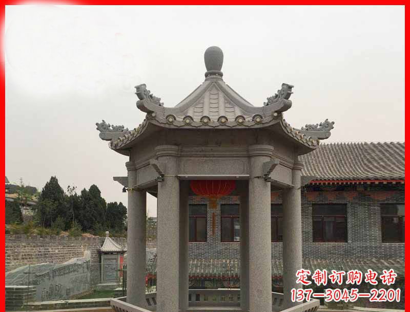 安阳大理石六角凉亭公园石雕 (4)