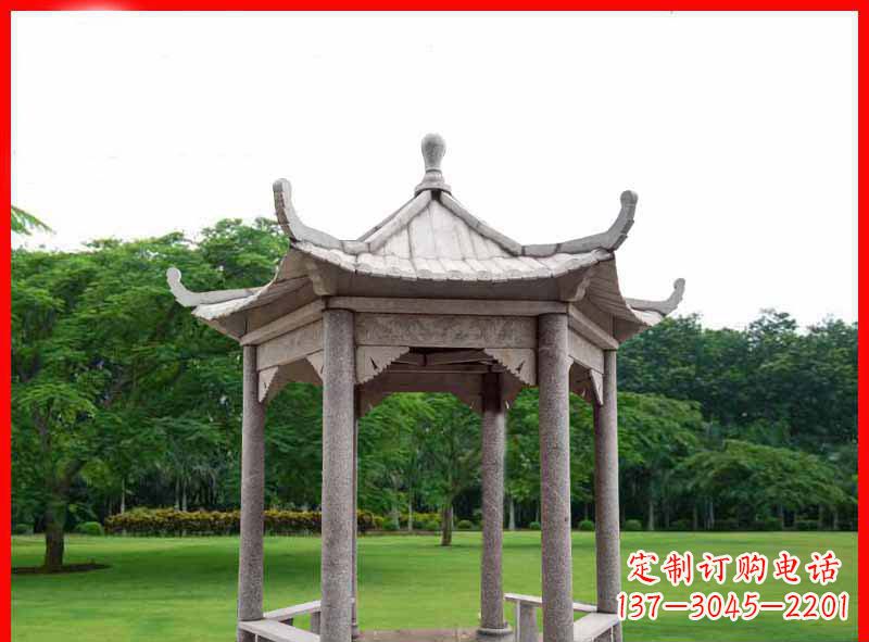 安阳大理石六角凉亭园林景观石雕