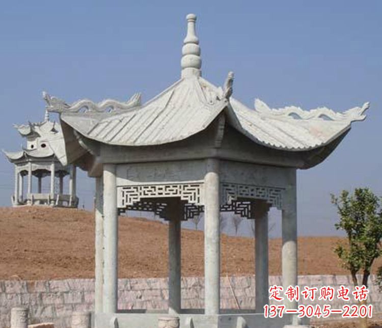 安阳大理石六角凉亭石雕 (3)