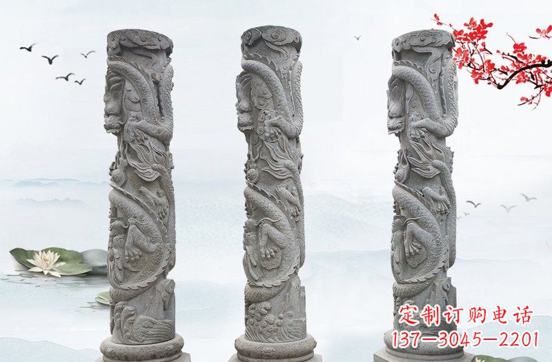 安阳大理石龙柱雕塑