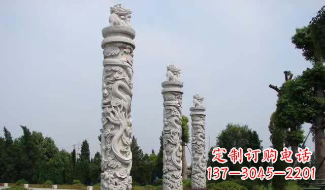安阳大理石龙柱雕塑1