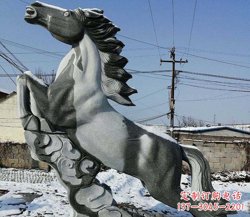 安阳大理石马踏祥云石雕 (2)