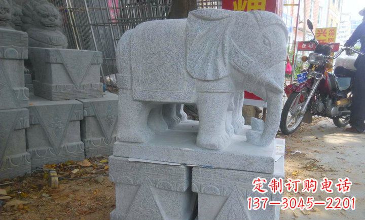 安阳大理石门口大象招财镇宅石雕
