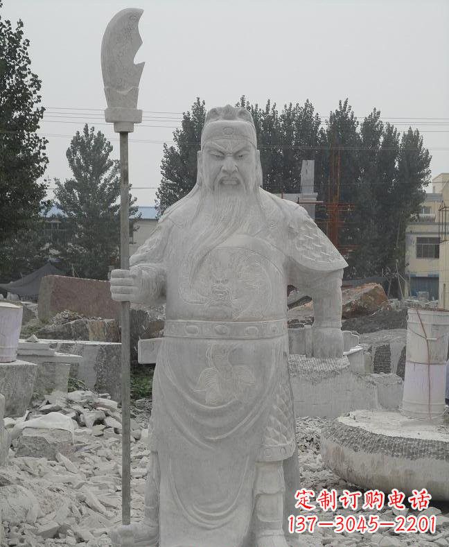 安阳大理石拿刀关公雕塑