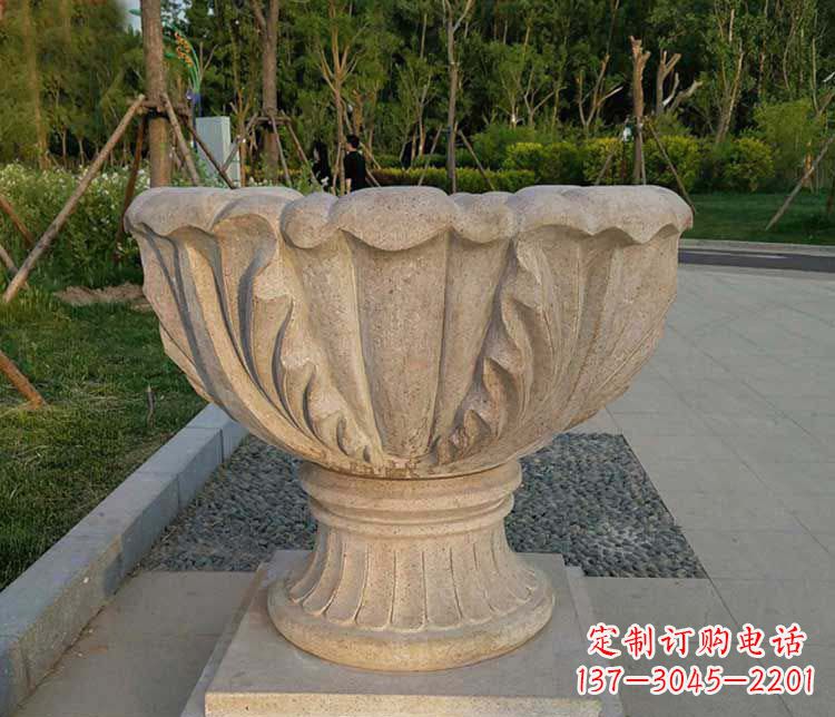 安阳大理石欧式花钵小区花盆石雕