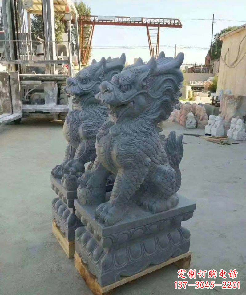 安阳大理石麒麟雕塑 (2)