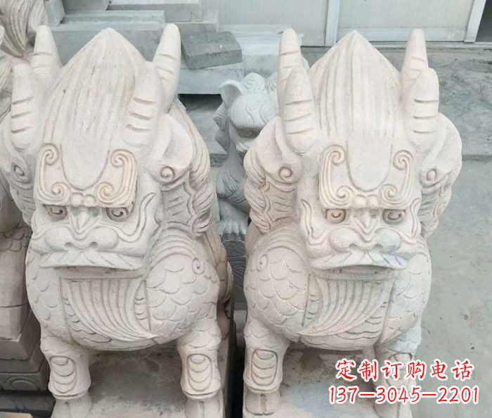 安阳大理石麒麟古代神兽石雕_1