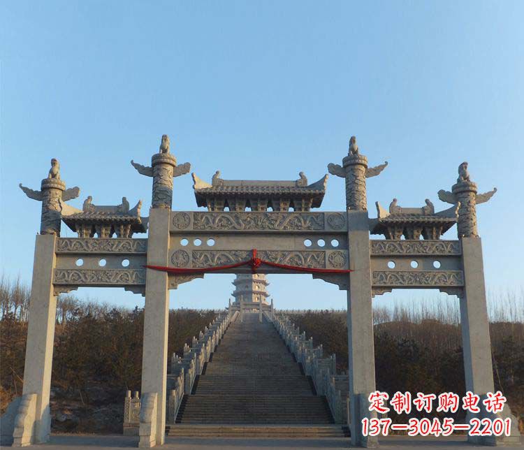 安阳大理石三门牌坊景区石雕