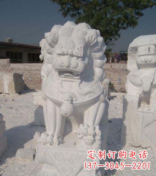 安阳大理石狮子企业雕塑