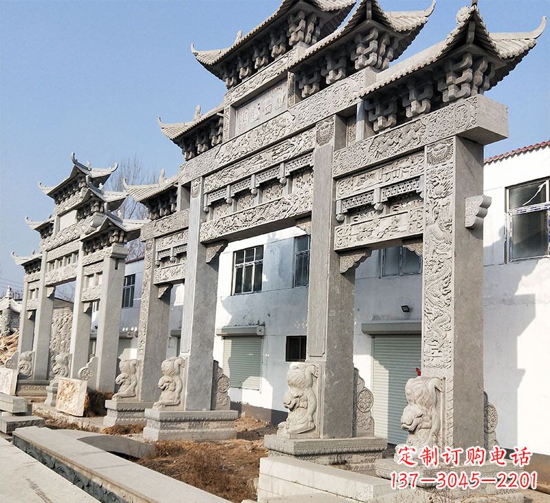 安阳大理石石雕牌坊雕刻