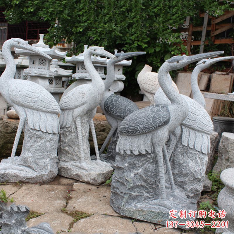 安阳大理石石雕仙鹤雕塑