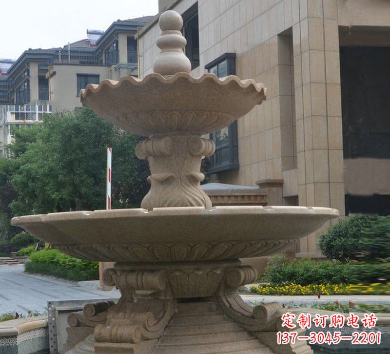 安阳大理石双层简约喷泉雕塑
