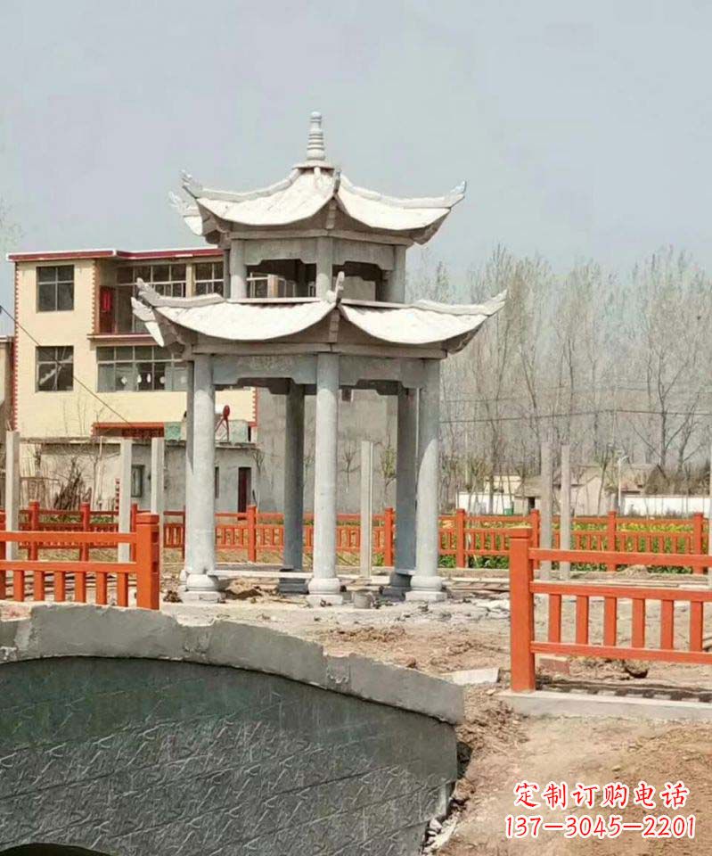 安阳大理石双层凉亭雕塑
